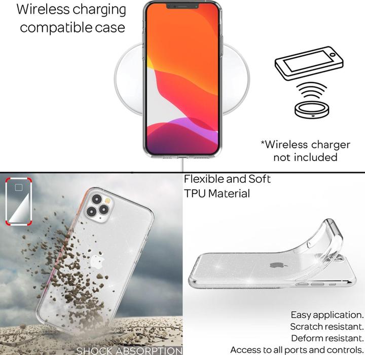 Produktbild Nalia Klare Glitzer Silikon Hülle (Apple iPhone 11 Pro Max)