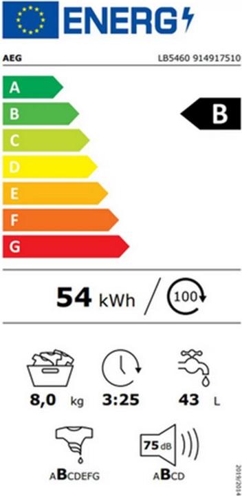 Energy Label AEG LB5460 (8 kg, Left)