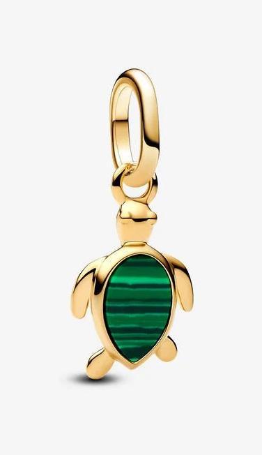 Produktbild Pandora Mini-Anhänger „Grüne Schildkröte“. (Vergoldete Metalllegierung)