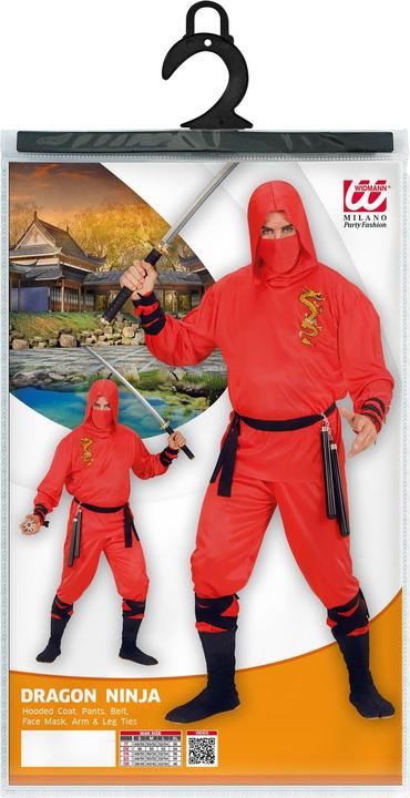Immagine prodotto Widmann Costume da combattente ninja rosso per uomo (M)
