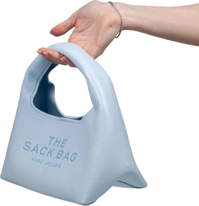 Actual product image Marc Jacobs the mini sack bag in leather color light blue