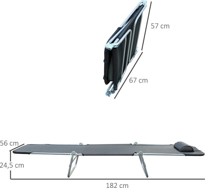 Image du produit Outsunny Chaise longue de jardin (182 cm)