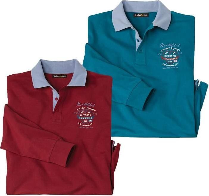 Immagine prodotto Atlas For Men Maglietta Polo Rugby Uomo Misura Confezione 2 (5XL)