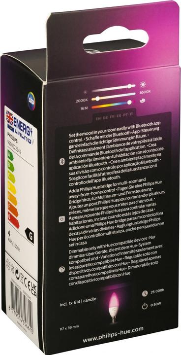 Produktbild Philips Hue White & Color BT (E14, 5.30 W, 470 lm, 1 x, G)