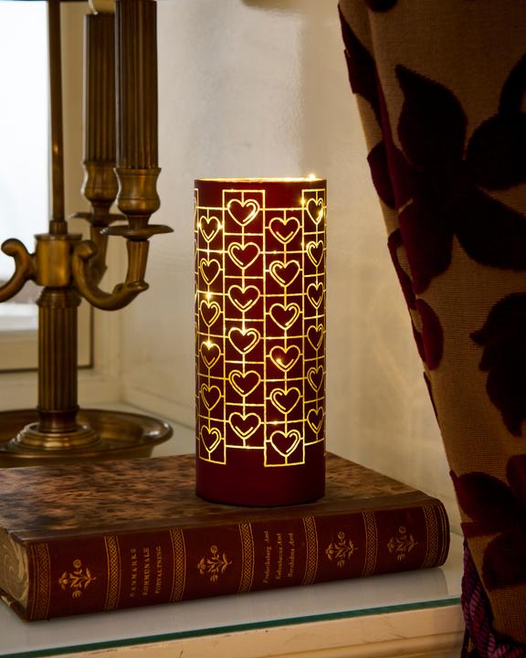 Actual product image Sirius Frida lantern, 20 cm, Bordeaux (11.5 x 11.5 x 22 cm, 1 x)