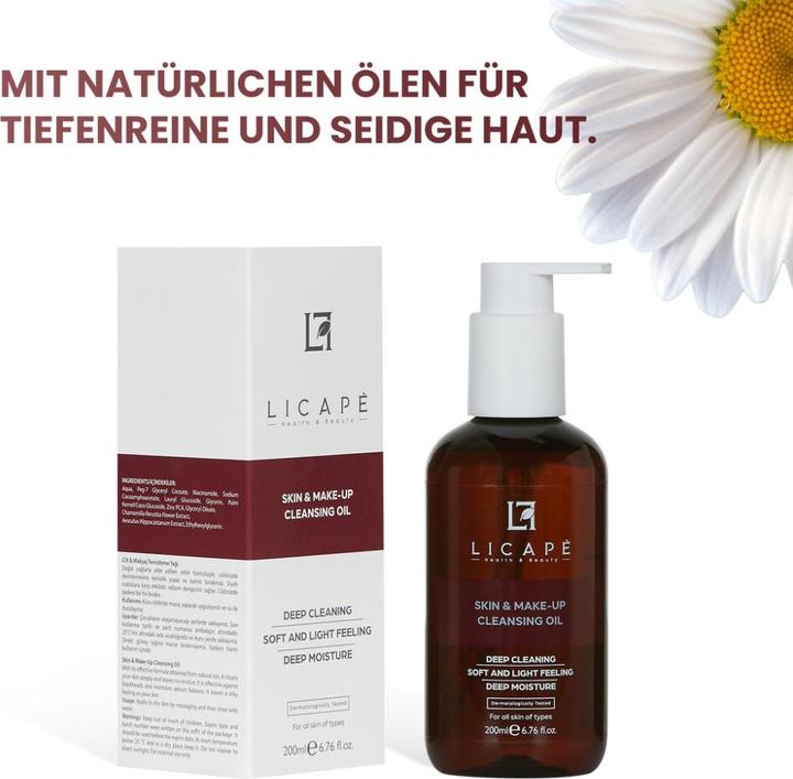 Immagine prodotto Licape Reinigungsöl 200 ml - Zweiphasen-Reiniger für Haut & Make-up mit Anti-Akne