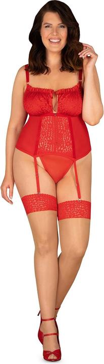 Produktbild Obsessive Strapshemd mit floraler Spitze plus Tanga (6XL)