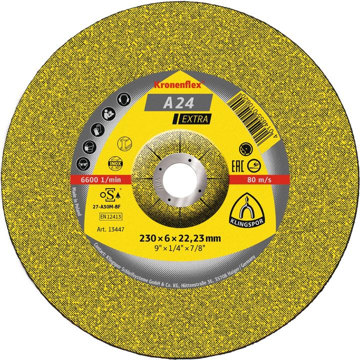 Image du produit Klingspor A 24 Extra - Meules à ébarber 230 x 6 x 22,23 mm