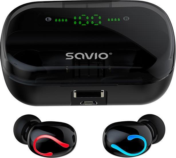 Actual product image Savio TWS-06 Bluetooth 5.0 + EDR Headphones & Headset in Ear Black (120 h, Wireless)