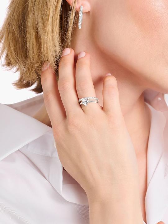 Produktbild Thomas Sabo Ring mit weissem Stein in Herzform (54, 925 Silber)