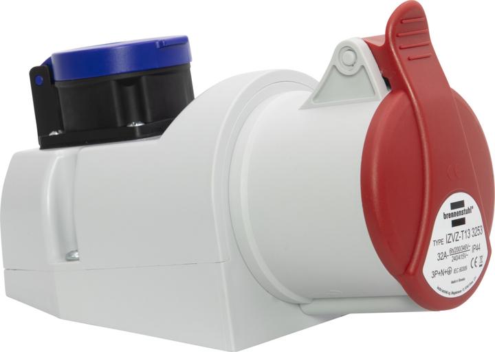 Actual product image Brennenstuhl Combination wall socket outlet with CEE 400V/32A 5-pin and T13 230V/10A 3-pin IP44