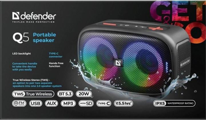 Actual product image Defender Głośnik Q5 Bluetooth 20w (5 h, Battery operated)
