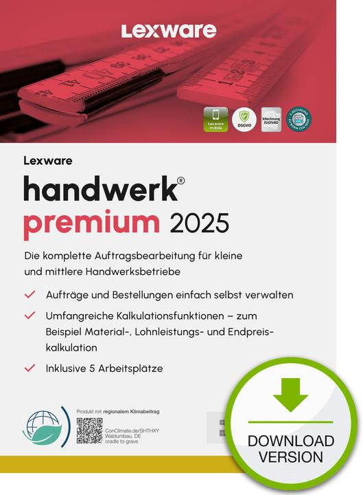 Image du produit Lexware handwerk premium 2025 - Abonnement (1 Utilisateur, Illimité)
