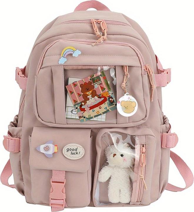 Only-Bags.Store Travel Backpack Multi-Pocket Waterproof College School Bag Transparent Bag