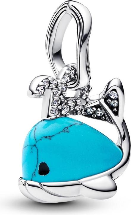 Actual product image Pandora Turquoise-coloured Whale Dangle Charm (Silver 925)