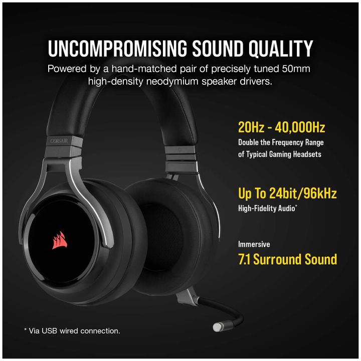 Image du produit Corsair Virtuoso Wireless Carbon (Sans fil)