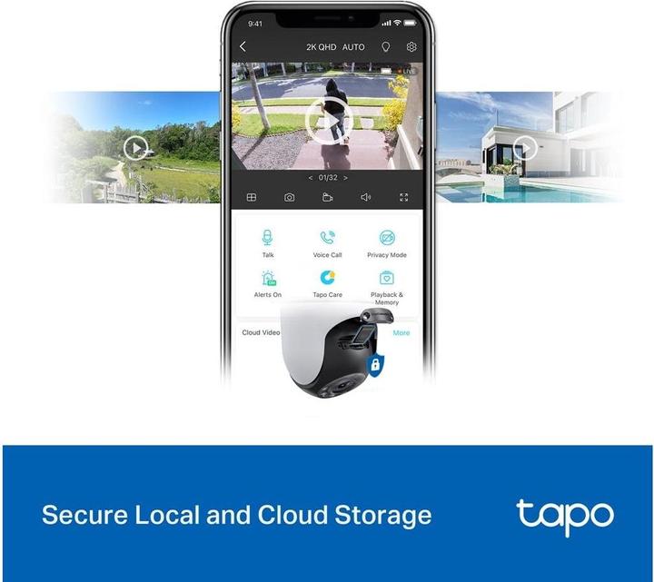 Produktbild TP-Link Tapo C520WS 4MP 360° Outdoor Kamera MicroSD (2560 x 1440 Pixels)