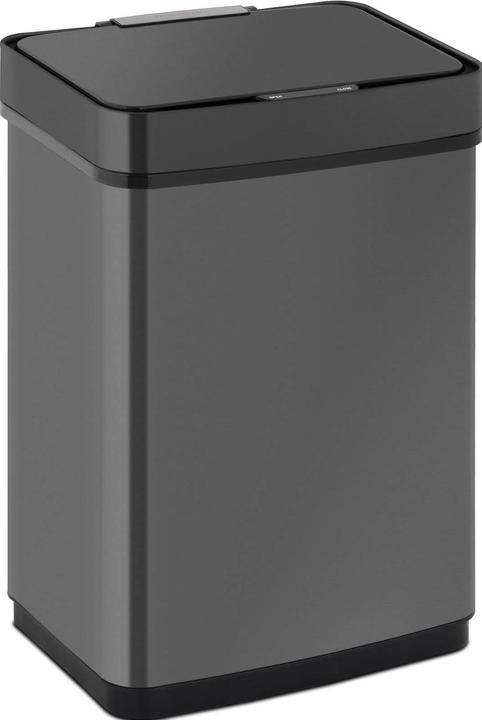 Fromm & Starck Mülleimer mit Sensor automatischer Abfalleimer Edelstahl schwarz eckig 50 L (50 l)