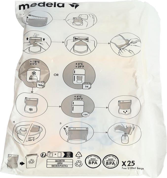Actual product image Medela Easy Pour breast milk bag x25