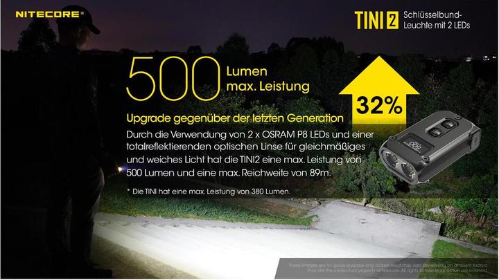 Image du produit Nitecore TINI 2 - 500 lumens, gris (4.70 cm, 500 lm)