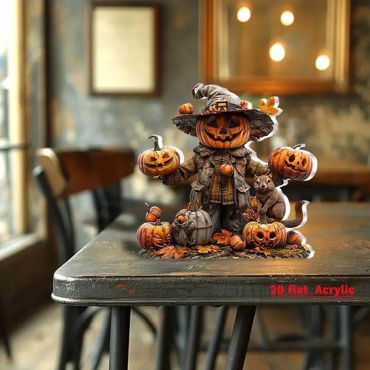 Produktbild Cbx Bezauberndes Kürbis-Vogelscheuche 2D Acrylschild, Halloween Deko, Herbstdekoration