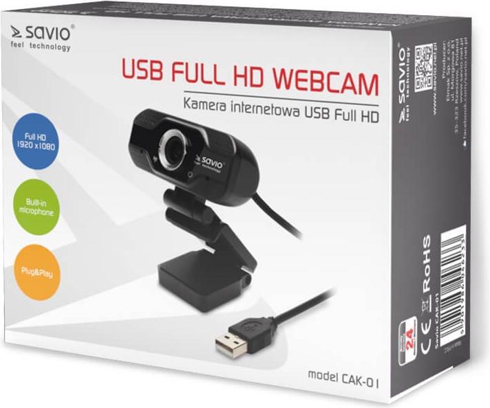 Produktbild Savio CAK-01 - 1920 x 1080 Pixel - 30 fps - MP4 - BMP,JPG - USB - Schwarz (2.10 Mpx)