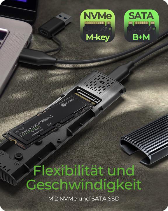 Actual product image Icy Box IB-1808MCT-CU31 (M.2 2280, M.2 2230, M.2 2242, M.2 2260)