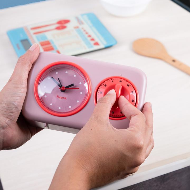 Actual product image Fisura RETRO KITCHEN TIMER pink