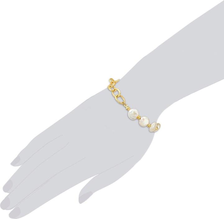 Produktbild Lulu & Jane Damen Metalllegierung Süßwasser-Zuchtperle Gelbgold 18,0 cm Grundlänge + 3,0 cm Verlängerung - (18 cm, Metall-Legierung)