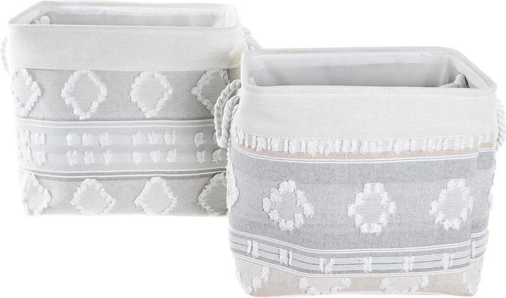 Produktbild DKD Home Decor Korb-Set Grau Baumwolle (45 x 35 x 40 cm) (2 Stücke) (2 x, 45 x 35 x 40 cm)