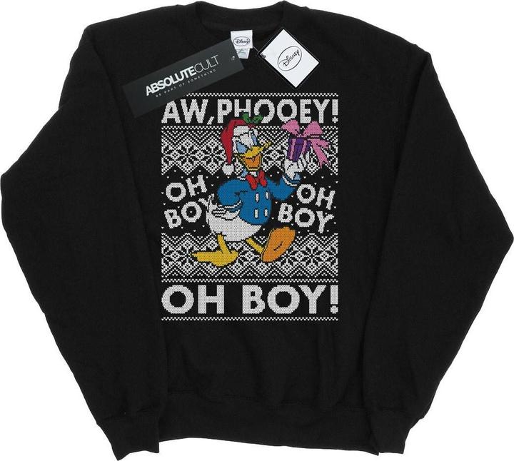 Actual product image Disney Mens Donald Duck Christmas Fair Isle Sweatshirt (S)