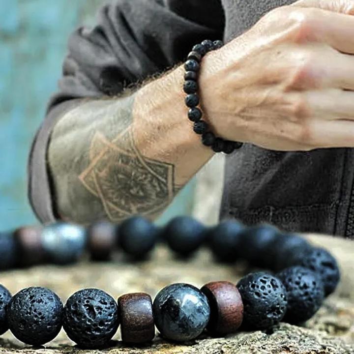 Produktbild Cbx Elastisches Perlen Armband Lava Rock