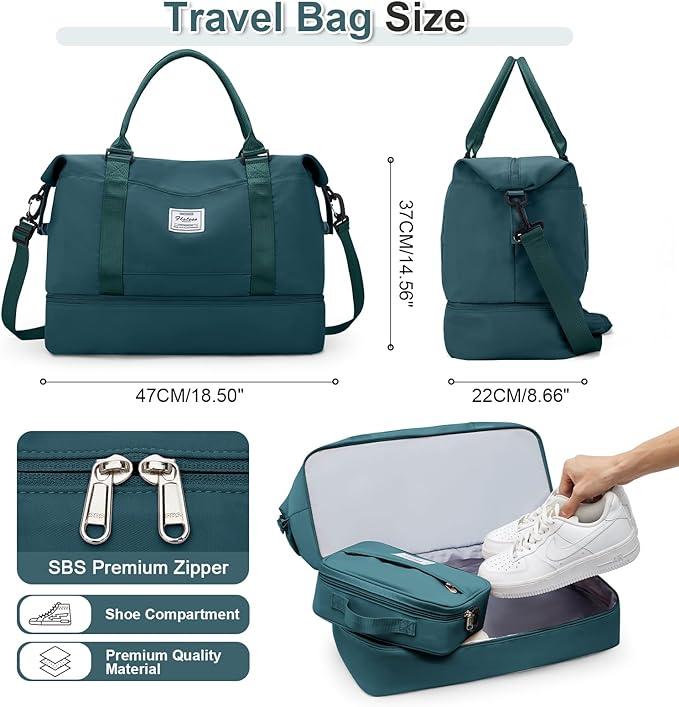 Actual product image Only-Bags.Store 3pcs travelling with a large carry-on bag, a sports bag, and a waterproof luggage