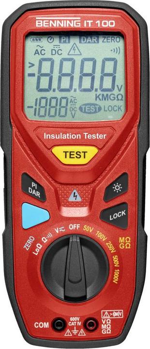 Image du produit Benning IT 100 Mesureur d'isolement 50 V, 100 V, 250 V, 500 V, 1000 V 20 G? (CAT IV 600V)