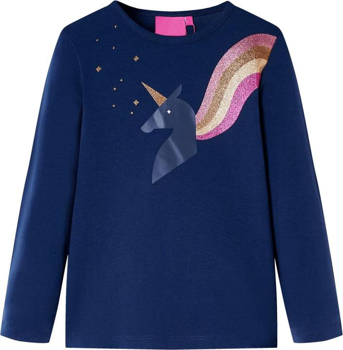 Produktbild VidaXL Kinder-Langarmshirt Marineblau 116,Material: 95 % Baumwolle (116)