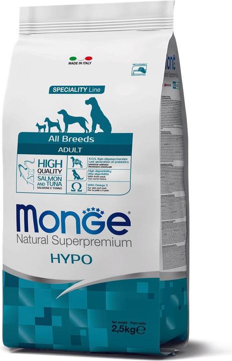 Actual product image Monge Dog Adult A.B. Hypoallergenic Salmon & Tuna (Adult, 4 pcs., 2500 g)