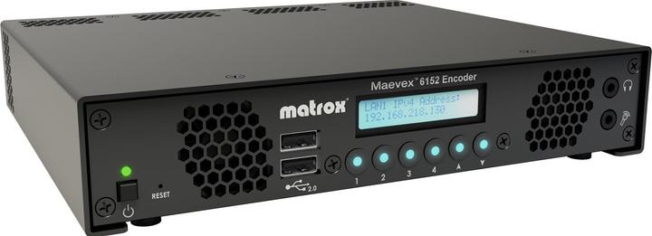 Actual product image Matrox Maevex 6152 Quad 4Kp60 Encoder 4xHDMI pass 1 thru HDCP HDMI analog audio in RS232 mic headpho (HDMI, 18.90 cm)