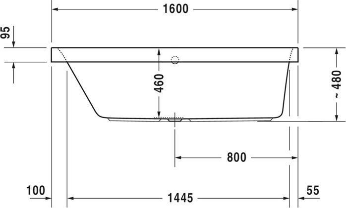 Actual product image Duravit Rectangular bath Happy D,2 70 x 160 cm white smooth 7003080000000 (215 l, 160 cm, 70 cm)