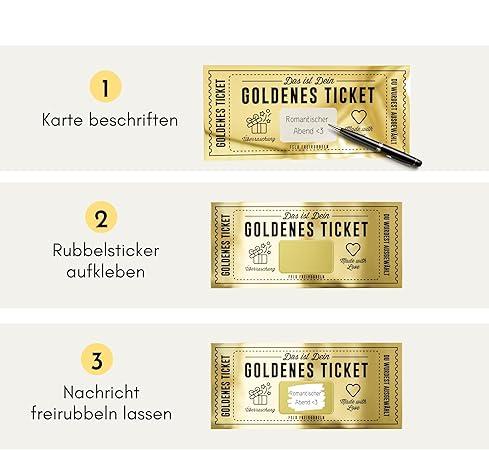 Produktbild I Am Creative Golden Ticket DIY Gutschein Rubbellos (1 Stk.)