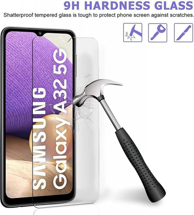 Actual product image Screenguard Samsung Galaxy A32 5G bulletproof glass protective film Case Friendly Design (1 Piece, Samsung Galaxy A32 5G)