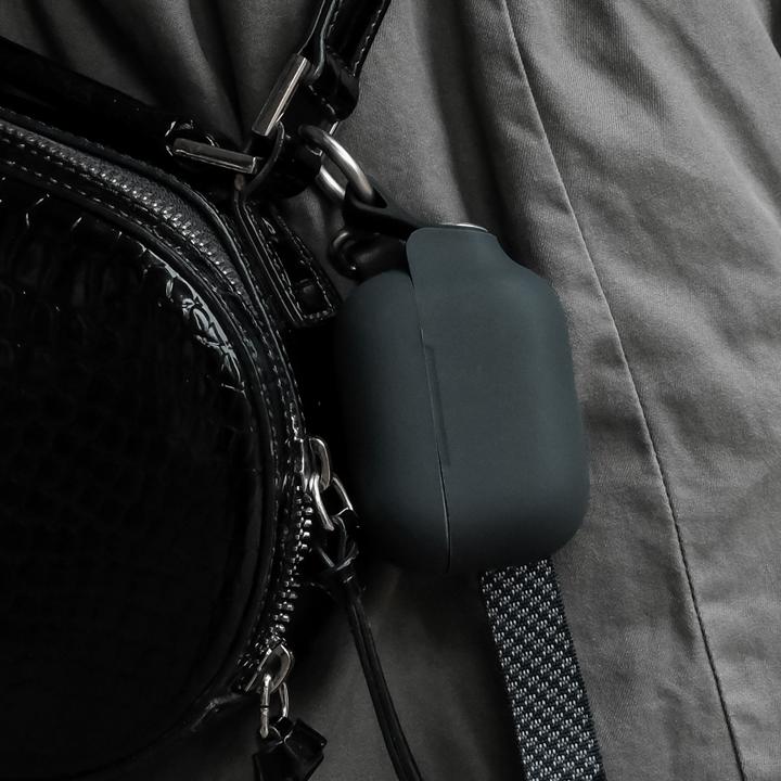 Produktbild Moshi Pebbo Schutzhülle für Airpods Pro 2 - Silikon - Schwarz (Kopfhörer Tasche)