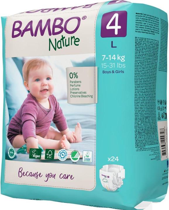 Produktbild Bambo Biowindeln Maxi (Gr. 4, Tragepack, 24 Stück)