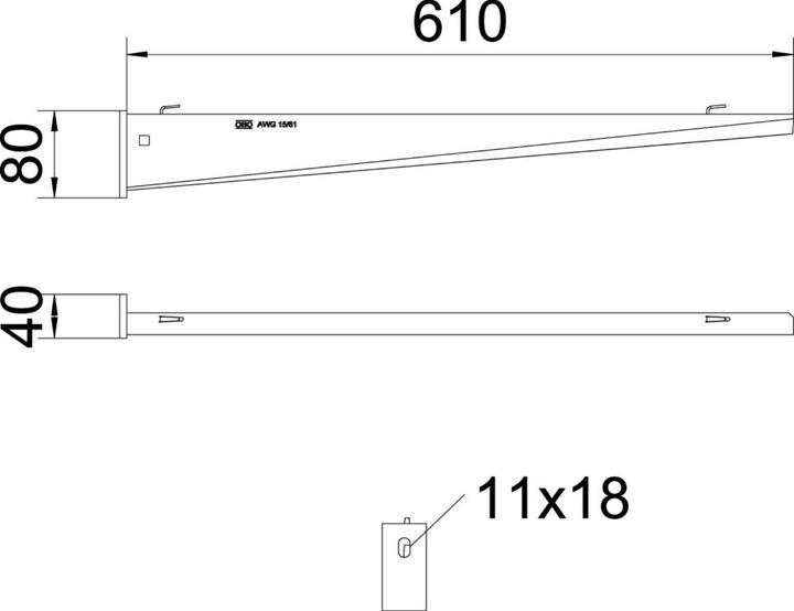 Image du produit OBO Bettermann OBO AW G 15/61 Console murale et sur tige pour caniveau à grille B610m (Cordes)