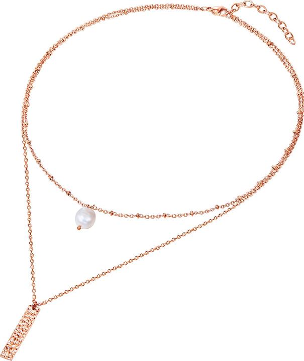 Actual product image Valero Pearls Ladies stainless steel freshwater cultured pearl rose gold 38.0/40.0 cm base chain + 5.0 cm (Stainless steel, 40 - 45 cm)