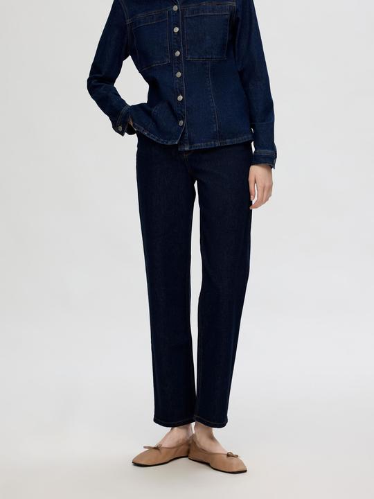 Produktbild Selected Femme Dunkelblaue Straight Fit Jeans (W30/L32)