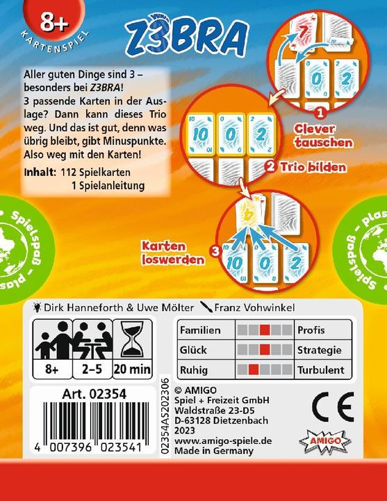 Image du produit Amigo Jeu de cartes Z3BRA à partir de 8 ans (Allemand)