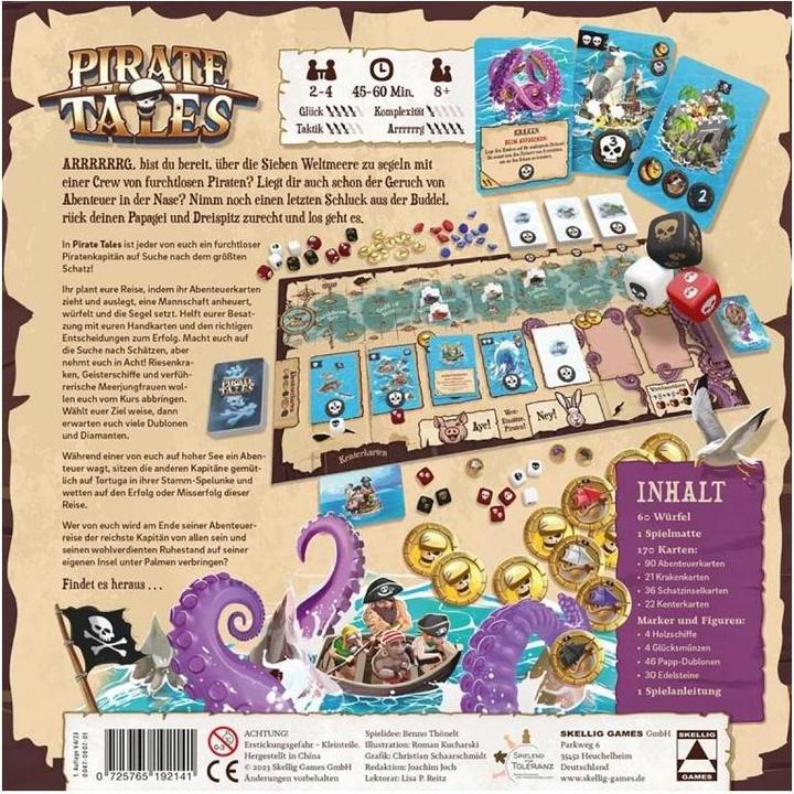 Immagine prodotto Skellig Games SKED0029 - Piratesco Tales, gioco da tavolo, per 2-4 giocatori, da 8 anni (edizione DE) (Tedesco)