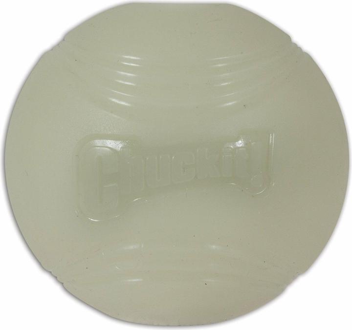 Actual product image Chuckit! CHUCKIT MAX GLOW luminous fetch ball 7 6 cm diameter size L white (Litter toy dog)