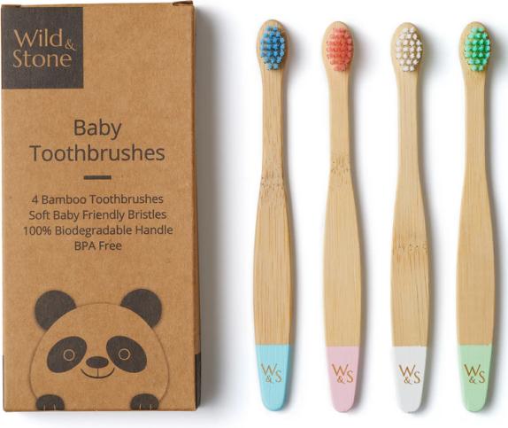 Image du produit Wild and Stone Set de brosse à dents en bambou pour bébé (Ultra doux, 4 x)