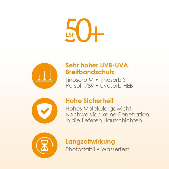 Nährwerte und Zutaten A-Derma Protect AD Creme LSF 50+, 150 ml Creme (Sonnencreme, SPF 50+, 150 ml)